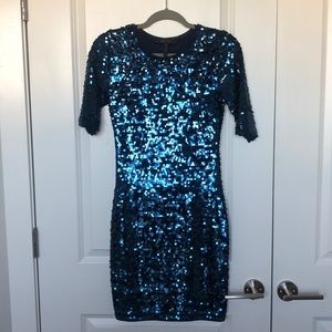 BCBG Blue Sequin Dress